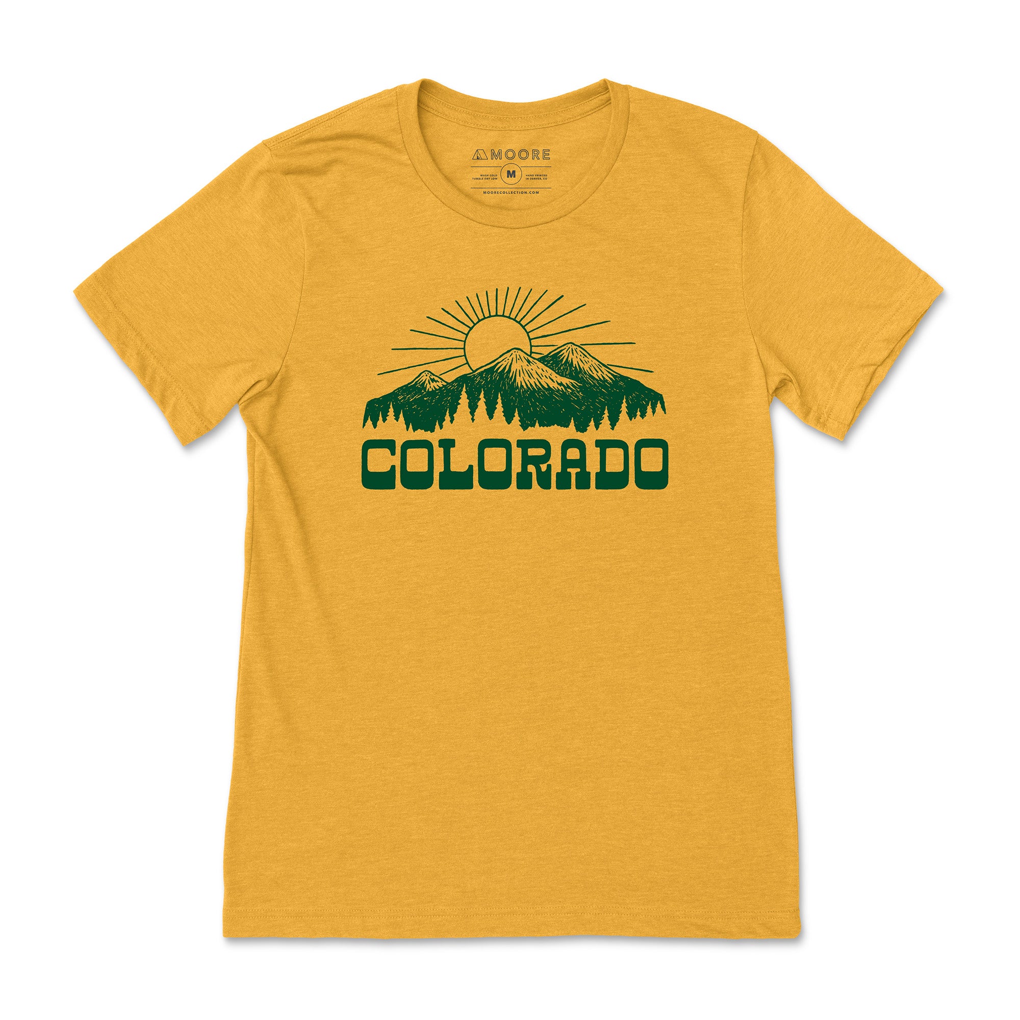Colorado Mountain Sun Tee-Mustard
