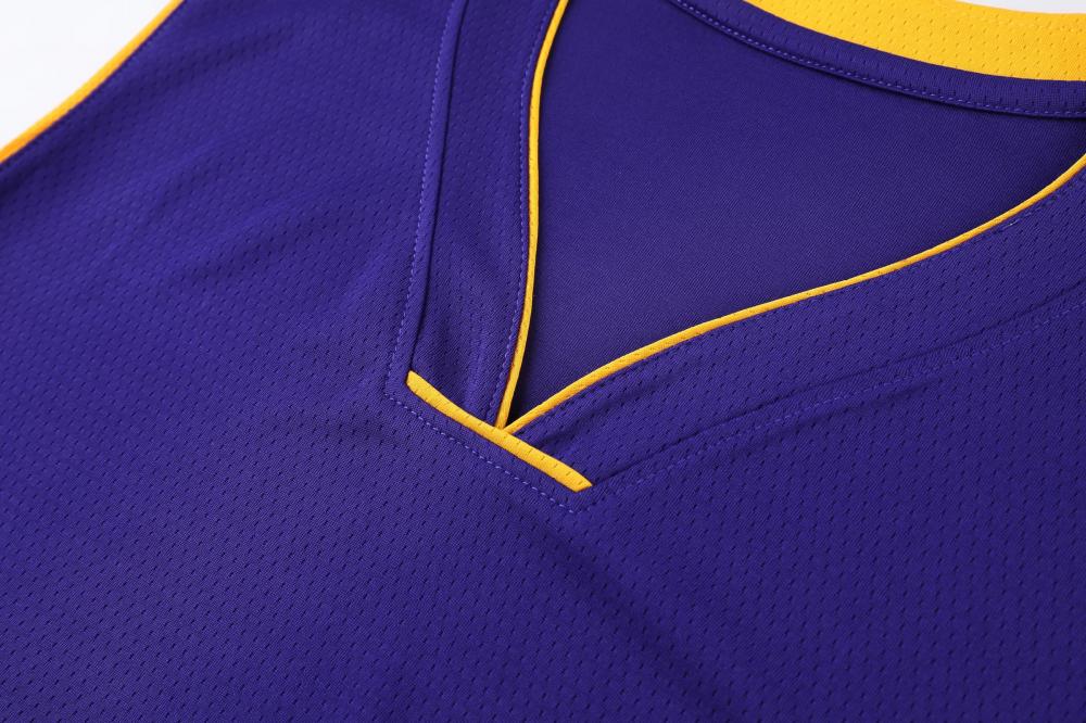Lakers classic V-neck basketball jersey blue suit（Customizable name and number）