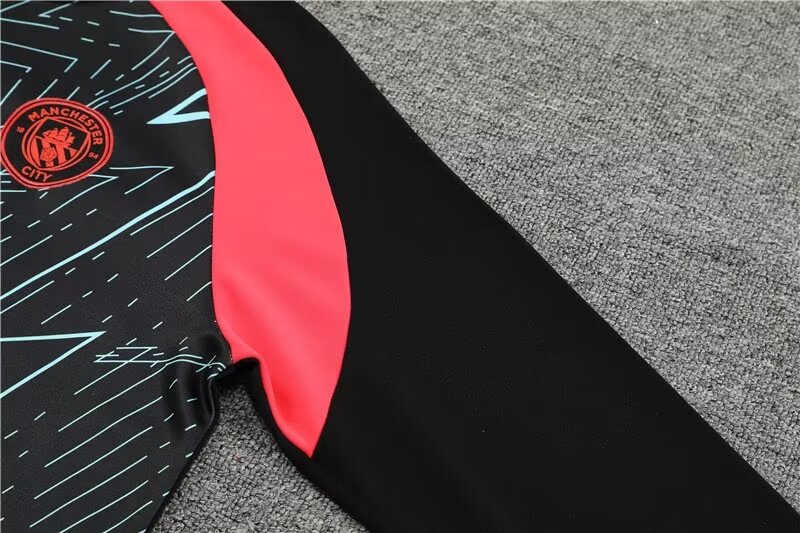 2023/2024 Manchester City Half Pull Training Wear Black Football Shirt