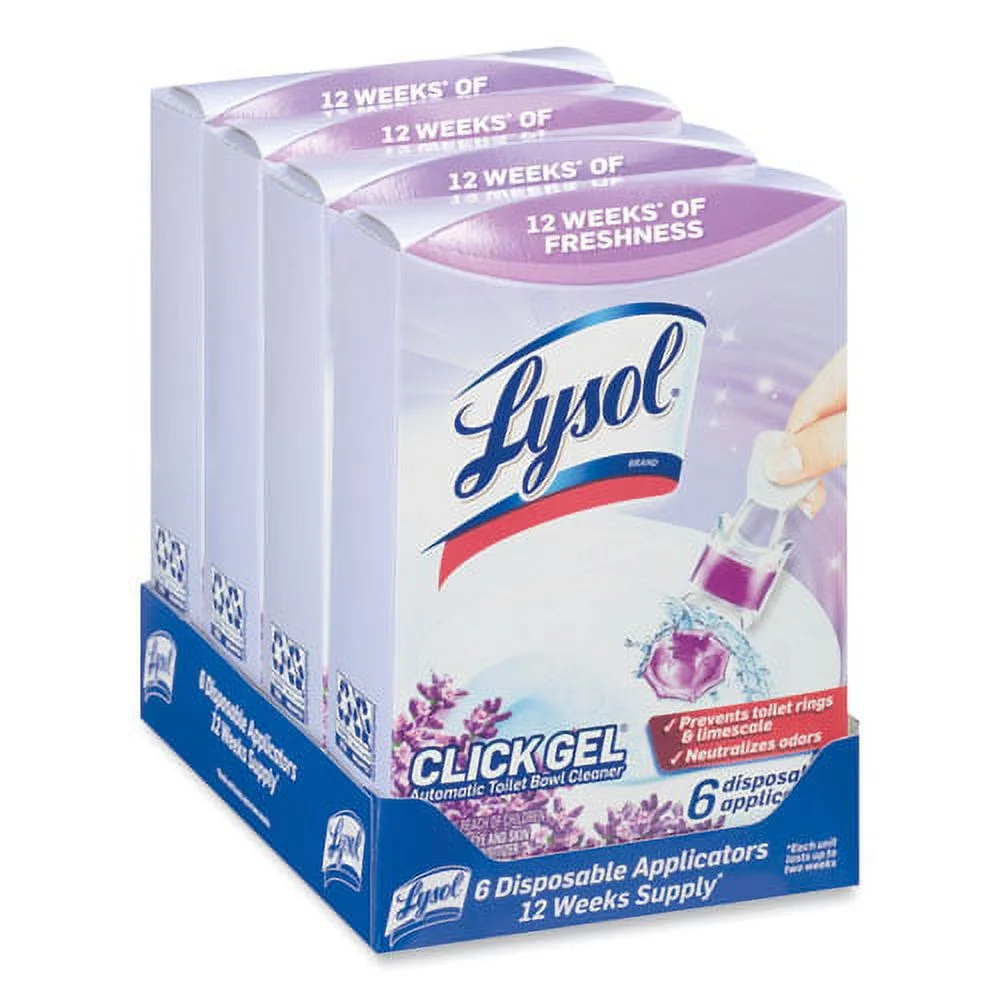 Click Gel Automatic Toilet Bowl Cleaner, Lavender Fields, 6/box, 4 Boxes/carton | Bundle of 5 Cartons