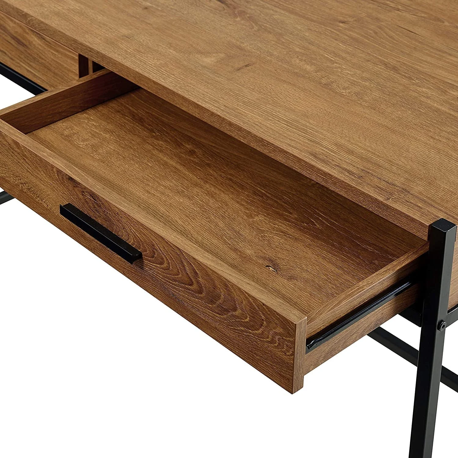 Caffoz Home Office 2-drawer Writing Desk Oak Brown