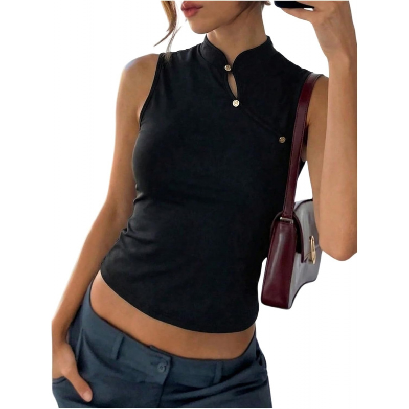 Women's Summer Cheongsam Top Mock Neck