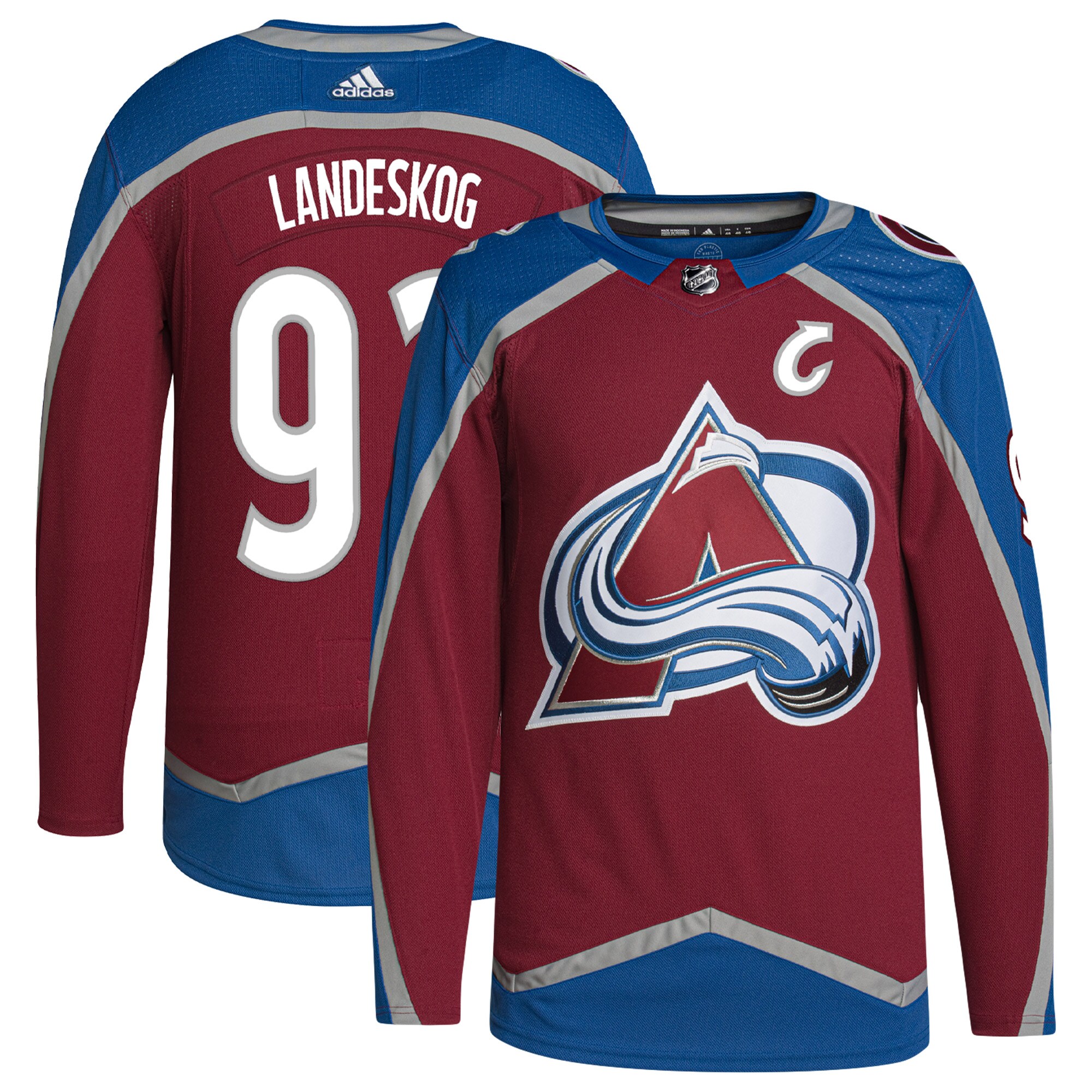 Gabriel Landeskog Colorado Avalanche   Primegreen    Jersey – Burgundy