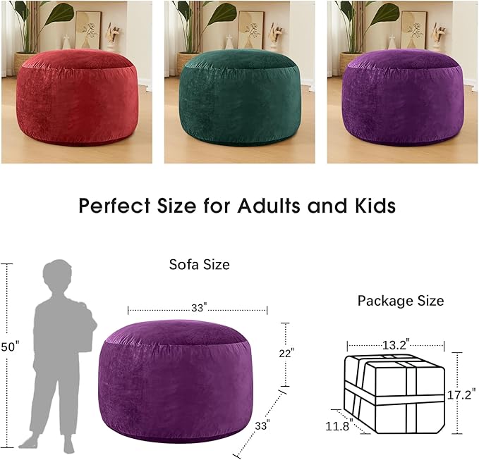 BUBBLEBEAN Bean Bag Chairs for Adults - Memory Foam Furniture BeanBag Chair