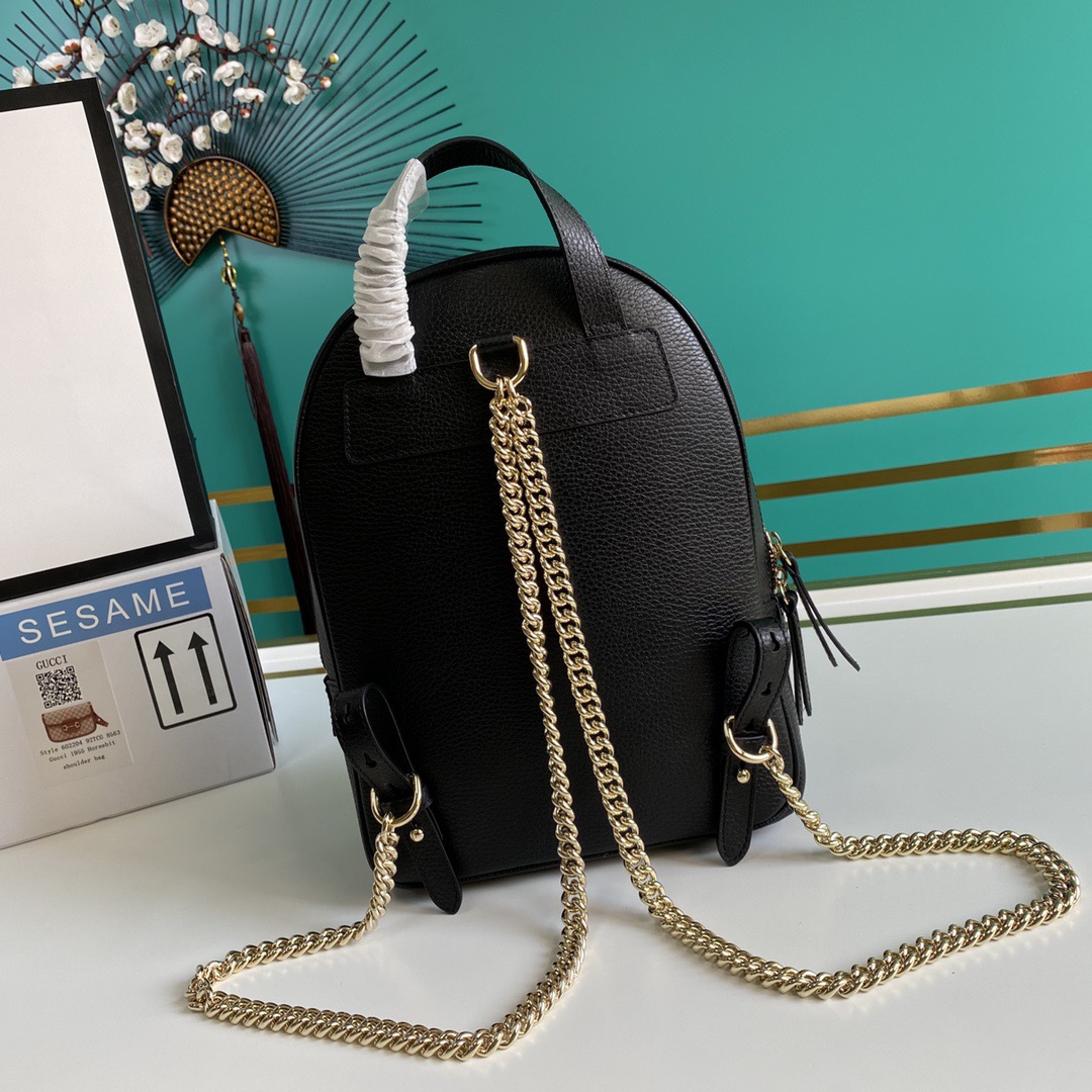 Gucci Soho Black Pebbled Backpack