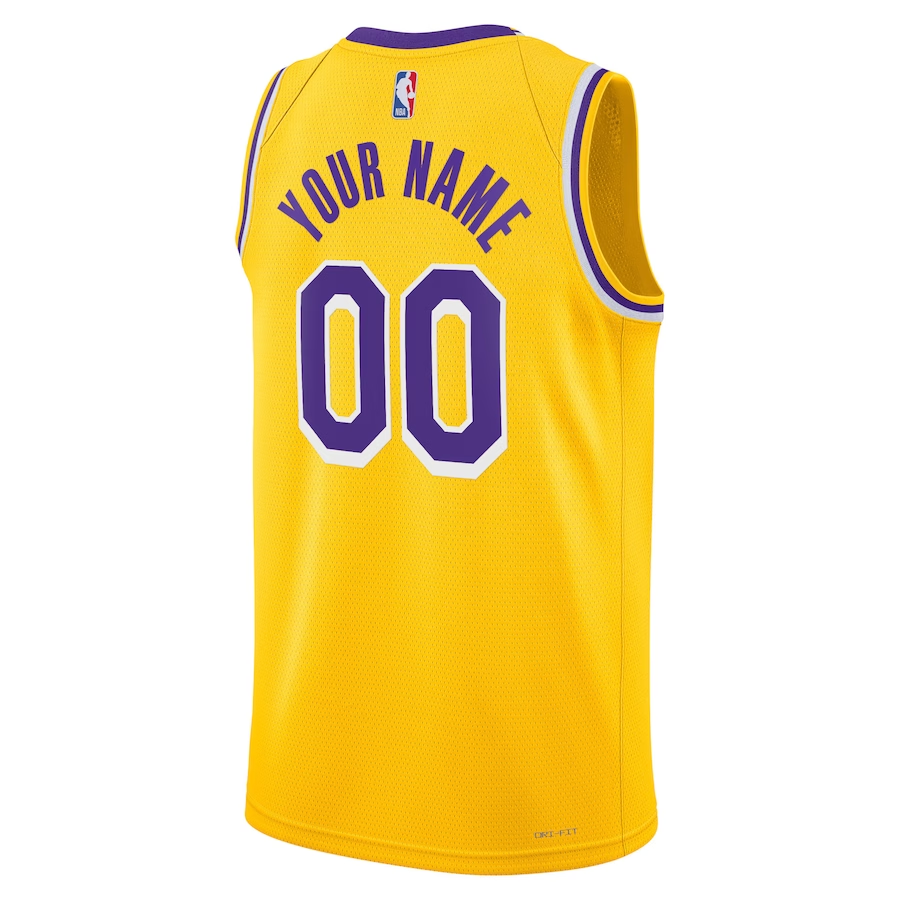 Unisex Los Angeles Lakers  White Swingman Custom Jersey - Gold