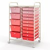 Costway 15 Drawer Rolling Storage Cart Tools Scrapbook Paper Office School Organizer Colorful