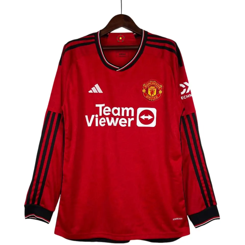 2023/2024 Long Sleeve Manchester United Home Football Shirt 1:1 Thai Quality - Fans Edition