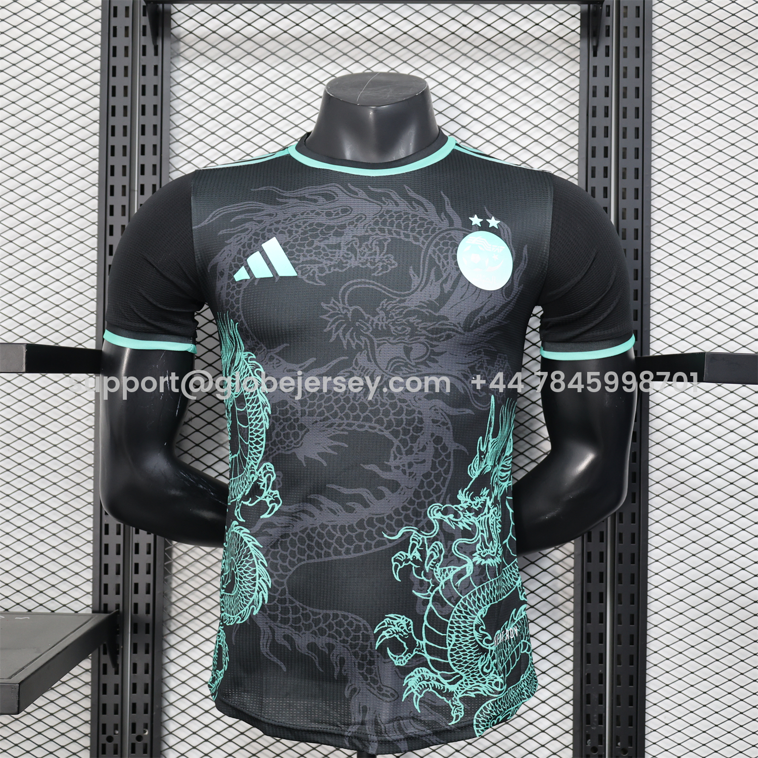 Algeria 25-26 Green Dragon Pattern Black Jersey - Player Version