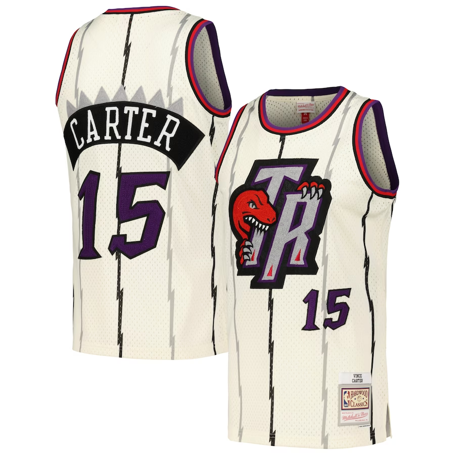 Toronto Raptors Vince Carter Cream Chainstitch Swingman Jersey