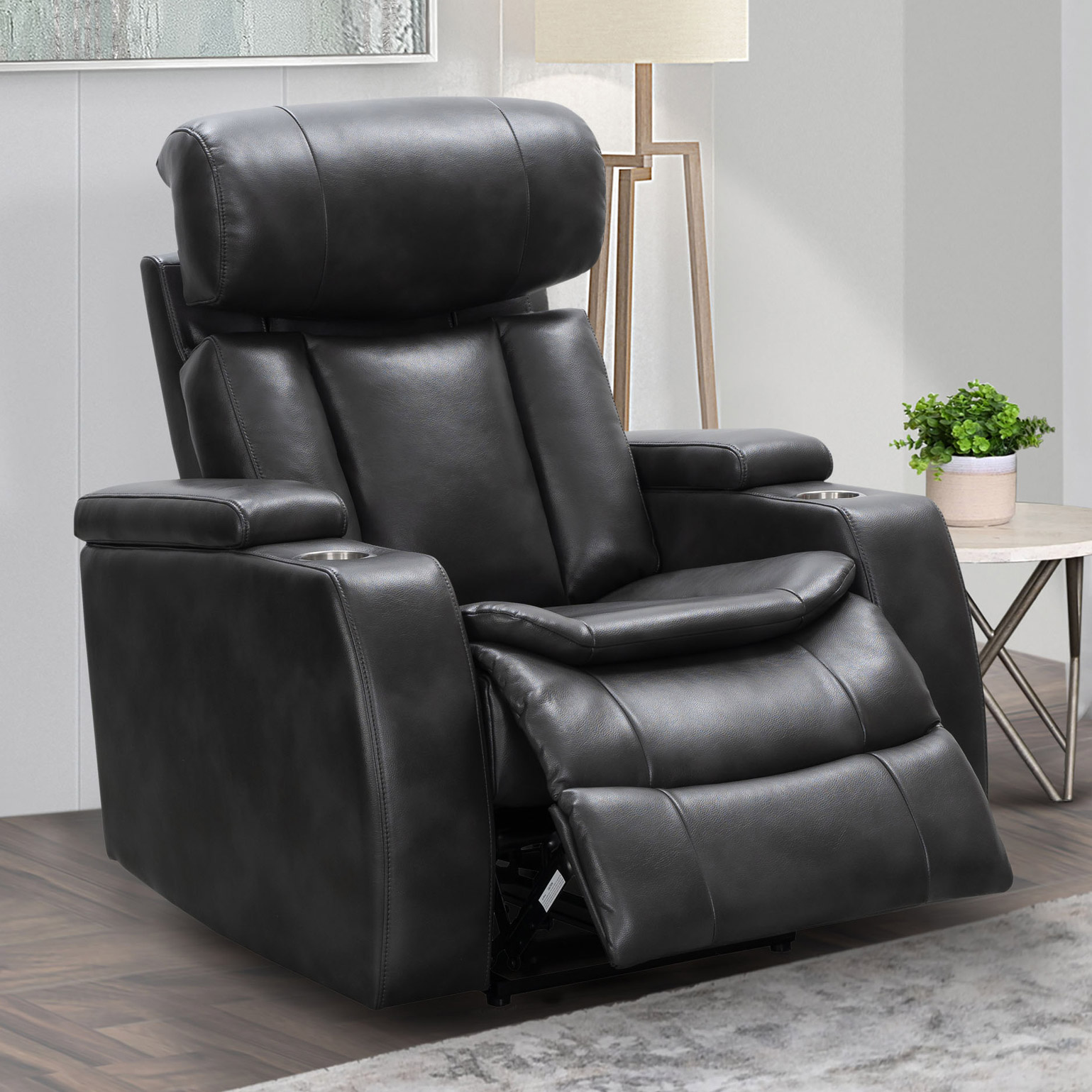 Zayne Leather Power Theater Recliner with Power Headrest