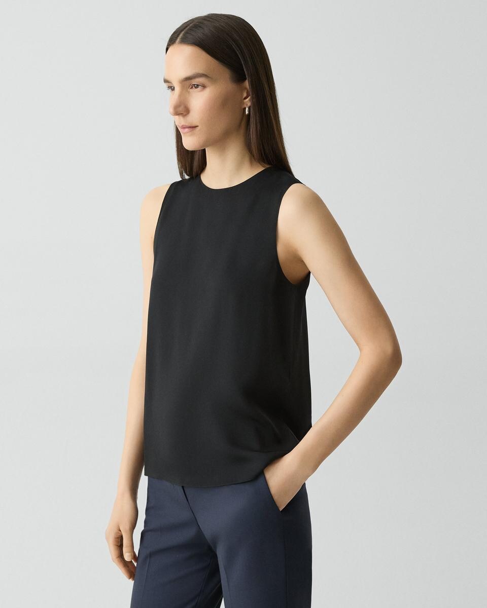 Shell Top in Silk Georgette