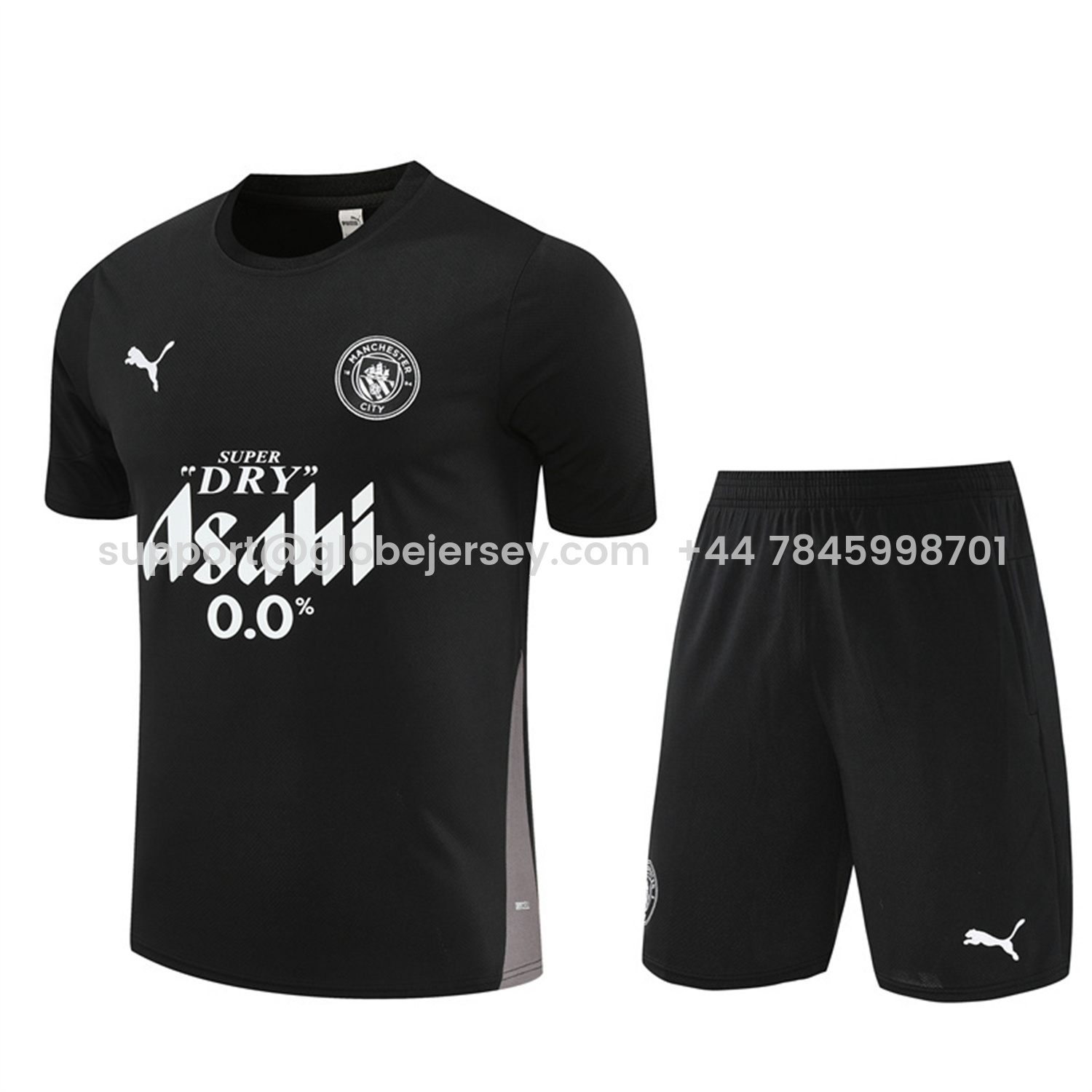 Manchester City 25-26 Short-Sleeve Training Set - Black Top & Black Shorts