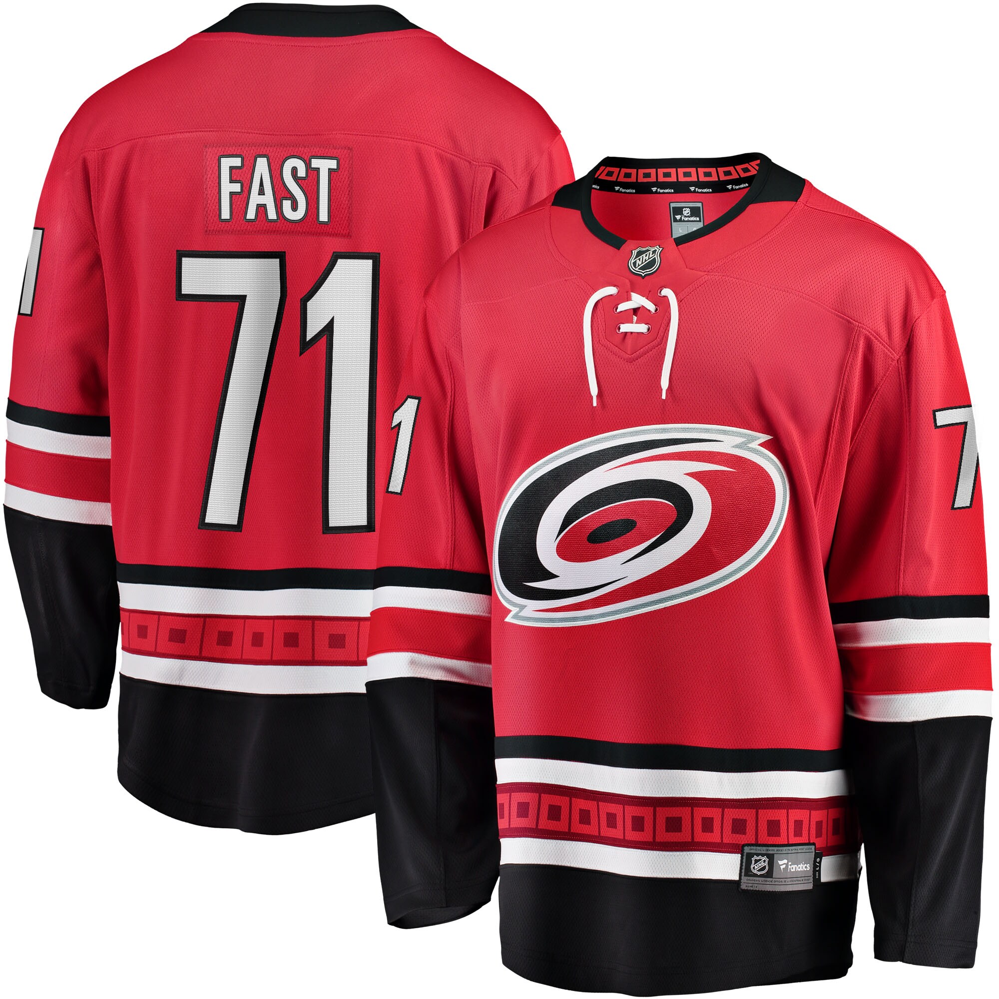 Jesper Fast Carolina Hurricanes Fanatics Alternate Breakaway Jersey – Red