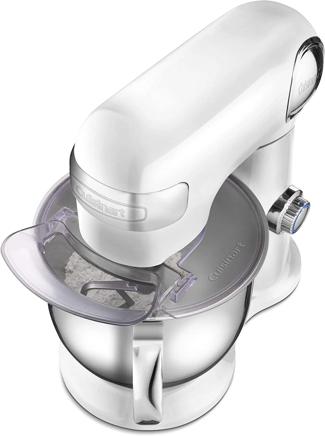 Restored Cuisinart Tilt Head Stand Mixer 12 Speed 5.5 Quart Stainless Steel Bowl Chef��s Whisk Mixing Paddle Dough Hook �C SM-50FR White (Refurbished)