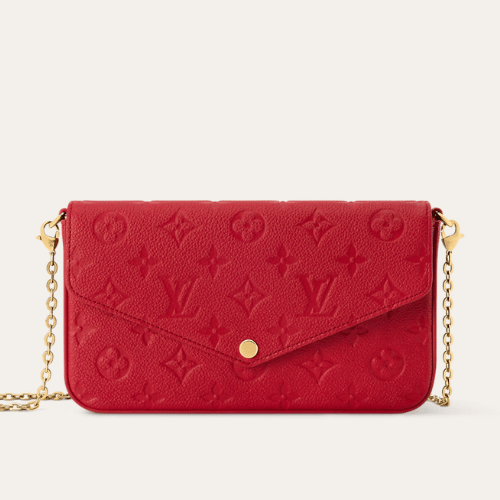 Louis Vuitton Pochette Félicie Monogram Empreinte  Rouge Louis 8.3 Inches M25793