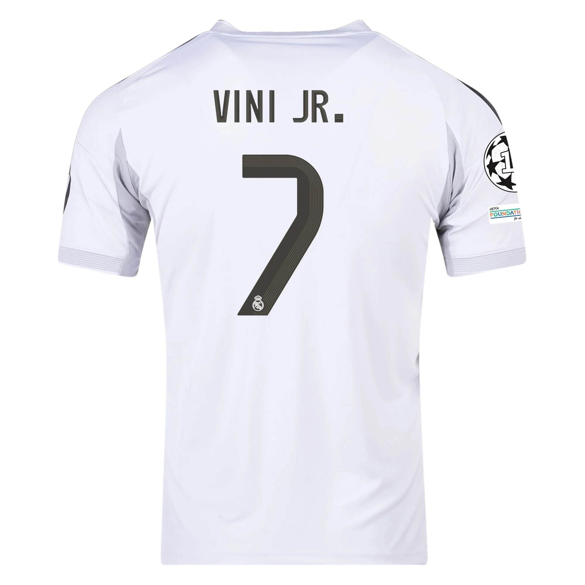 adidas Vini Jr. Real Madrid 25/26 Home Jersey w/ Champions League Patches (White)
