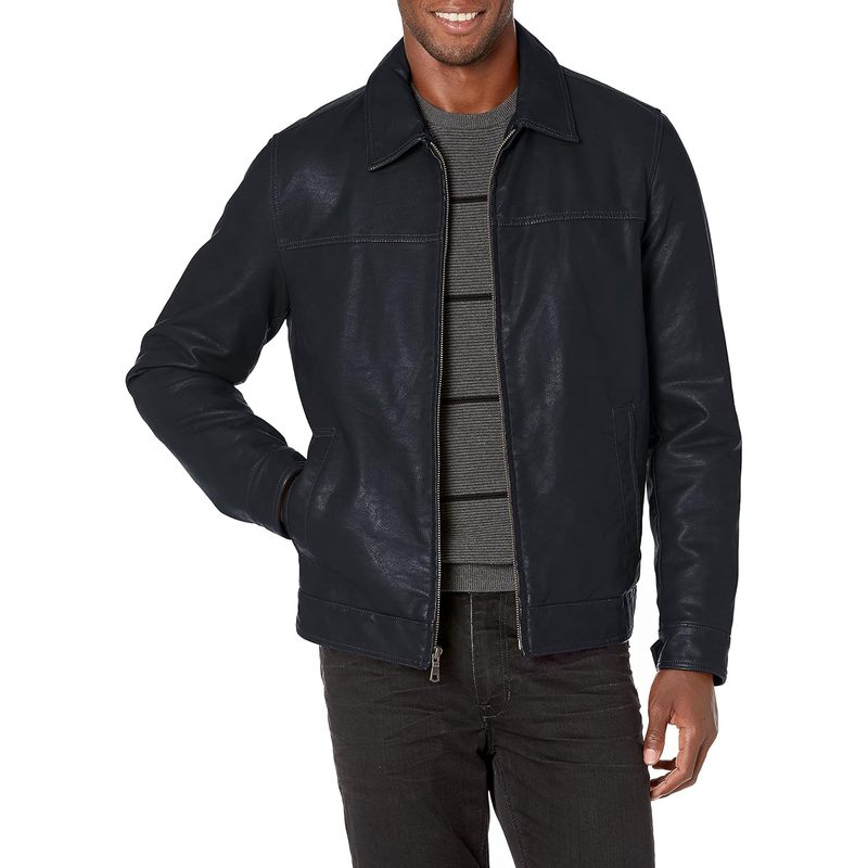 Hilfiger Men's Classic Faux Leather Jacket