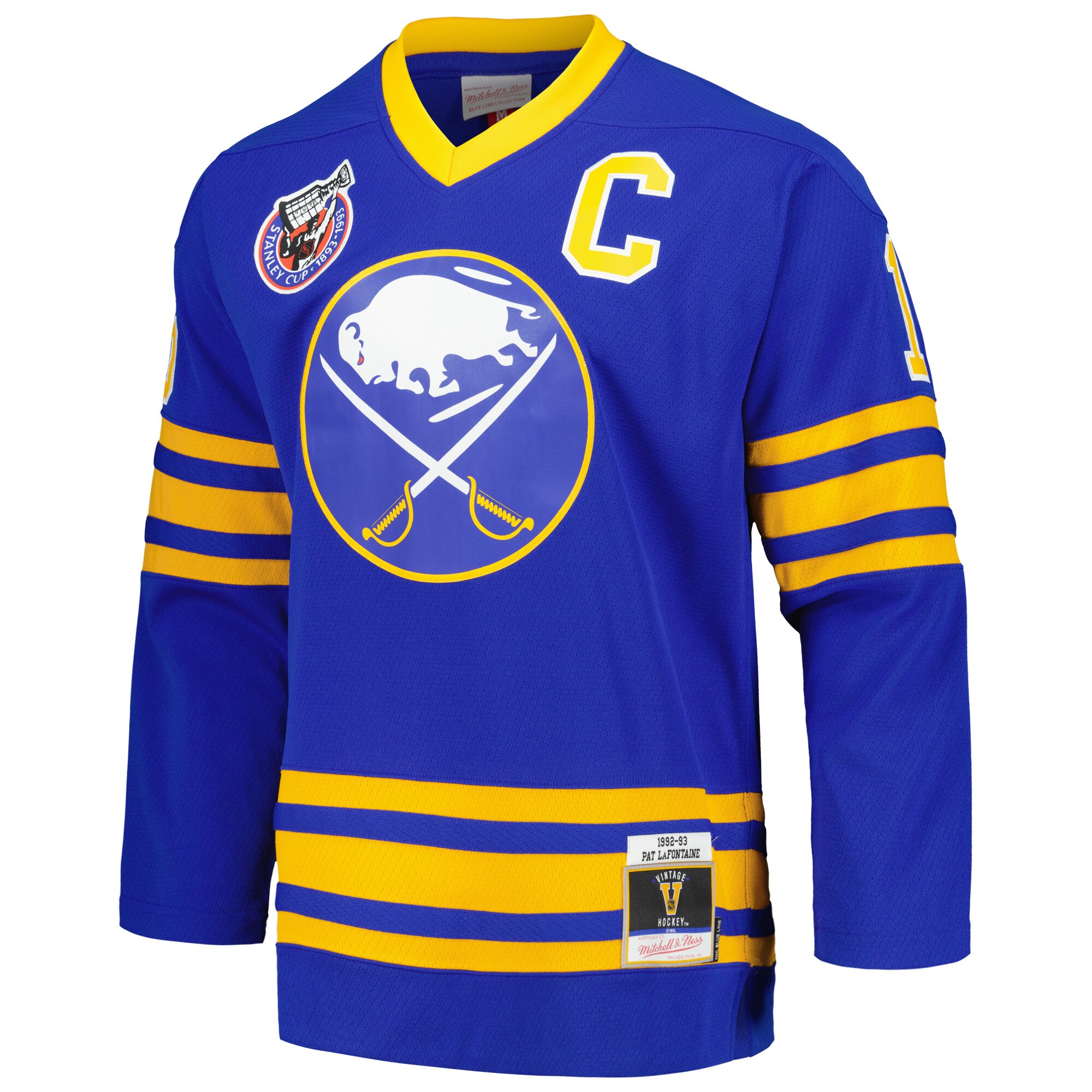 Pat LaFontaine Buffalo Sabres Mitchell & Ness Captain Patch 1992/93 Blue Line  Jersey – Royal
