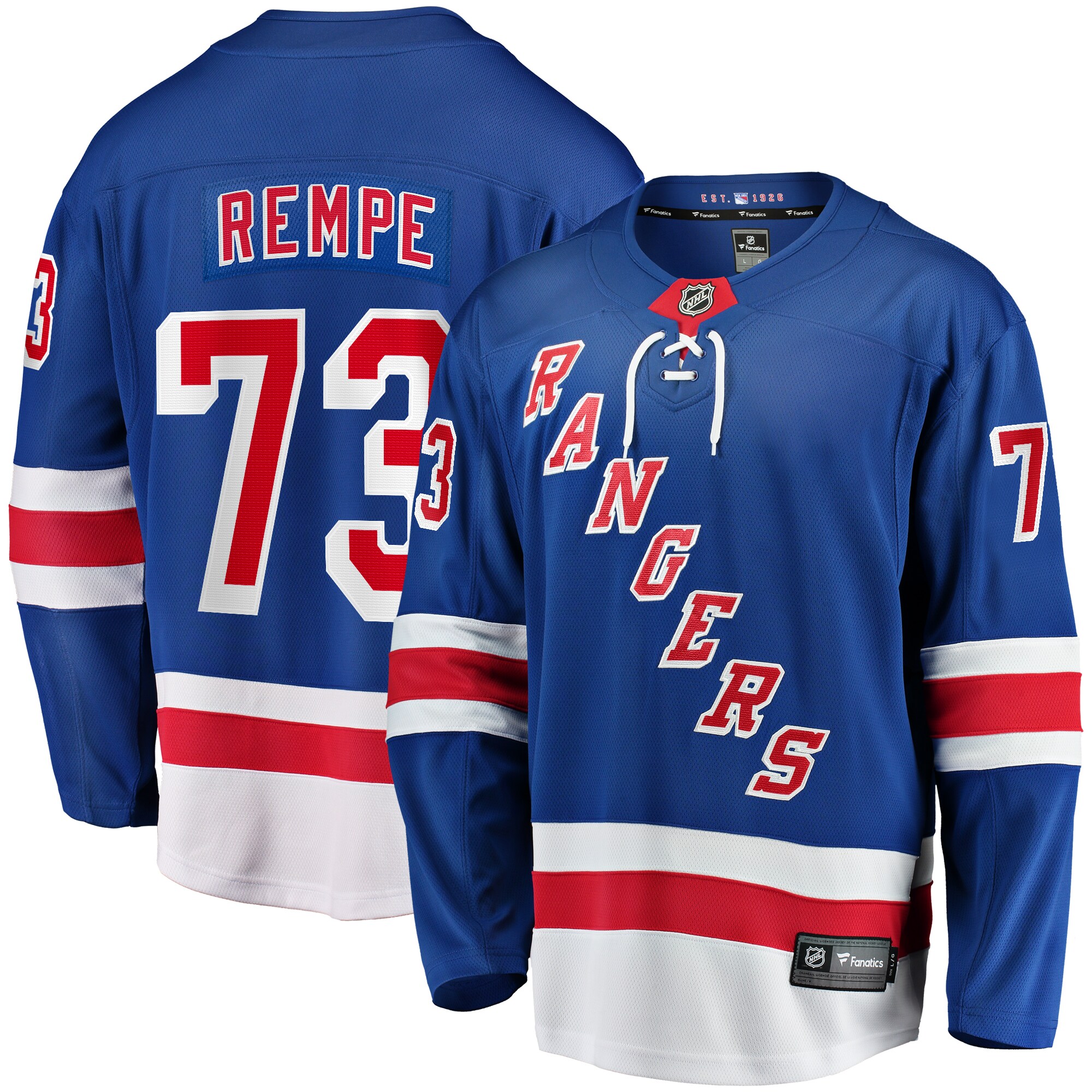 Matt Rempe New York Rangers Fanatics Home Breakaway Jersey – Blue
