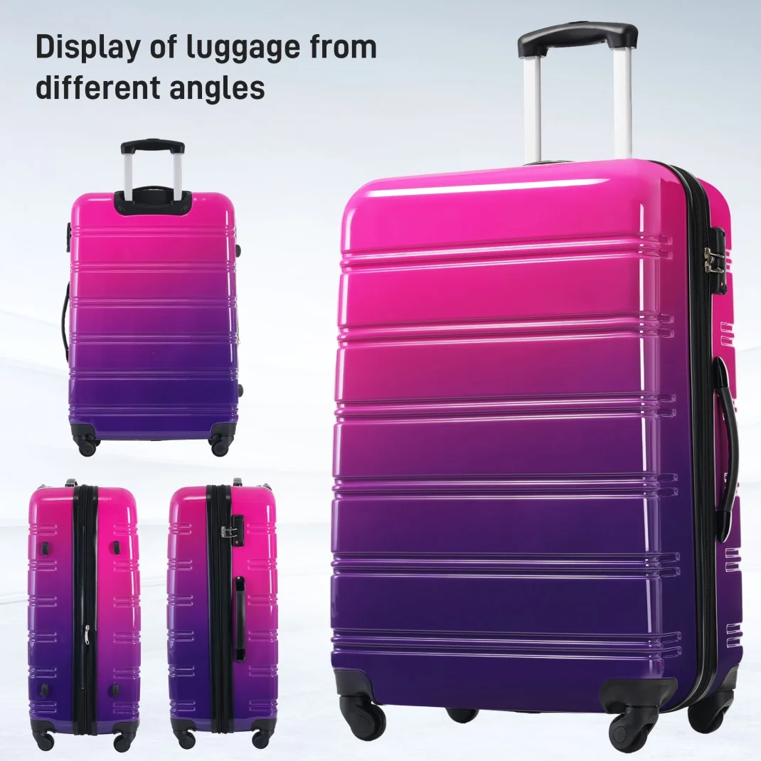 Luggage Sets 3 Piece, Hardside Expandable Ultra Durable PC Lightweight Carry On, Travel Suitcase Set with TSA Lock Spinner Wheels, Multicolor Purple