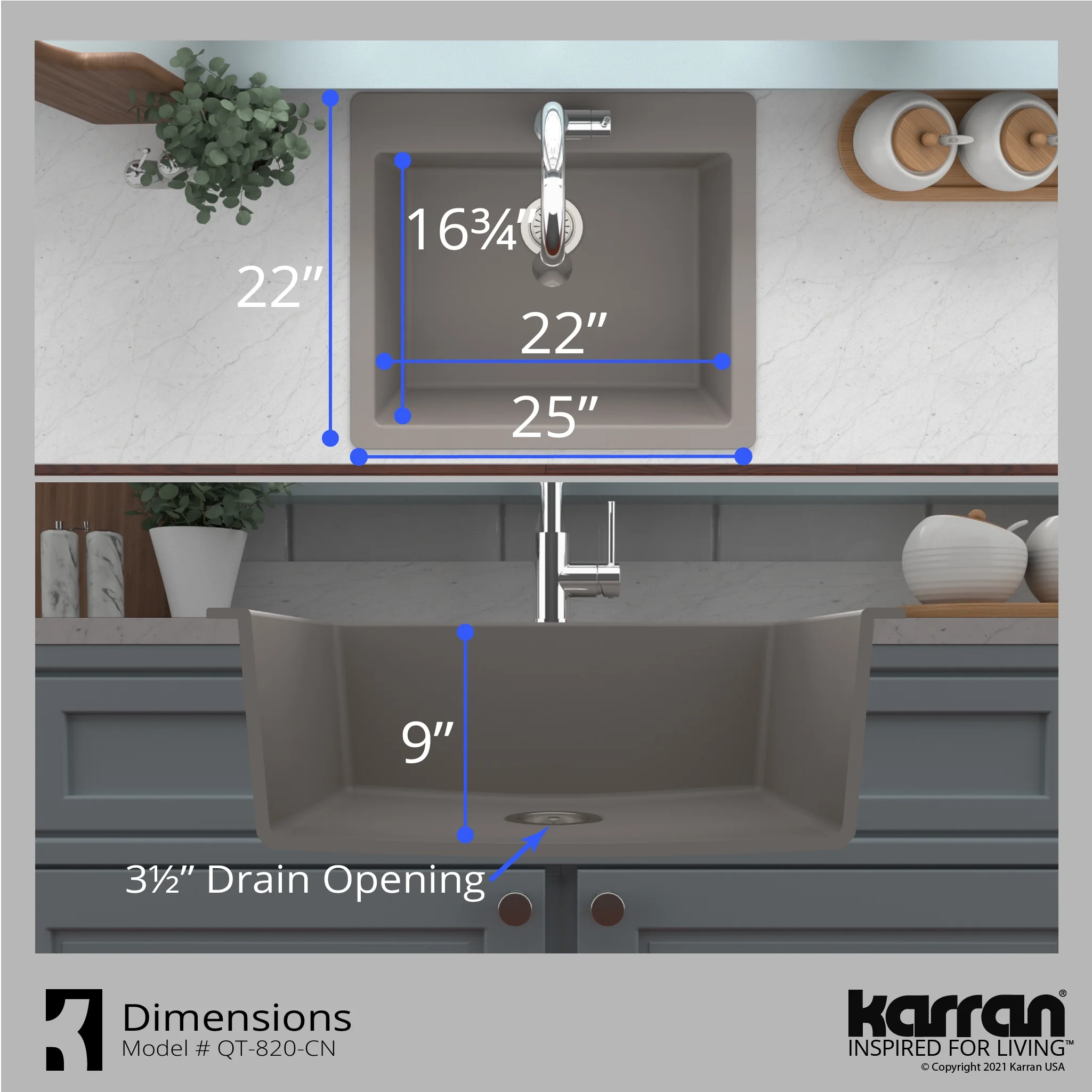 Karran Usa Qt-820 Top Mount 25