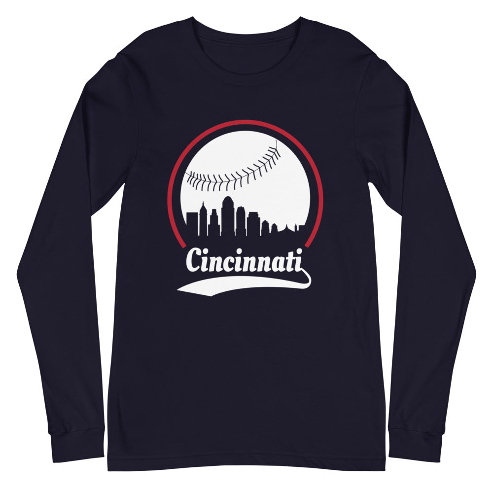 Unisex Cincinnati Reds Baseball Long Sleeve Tee Shirt