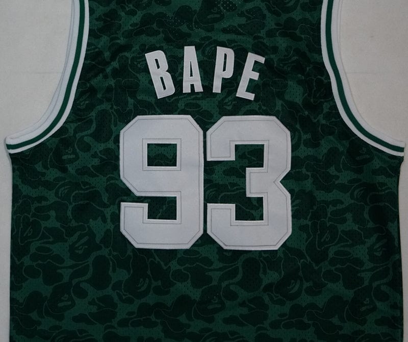 Men's Boston Celtics Bape?x Mitchell #93 NBA Green  Jersey
