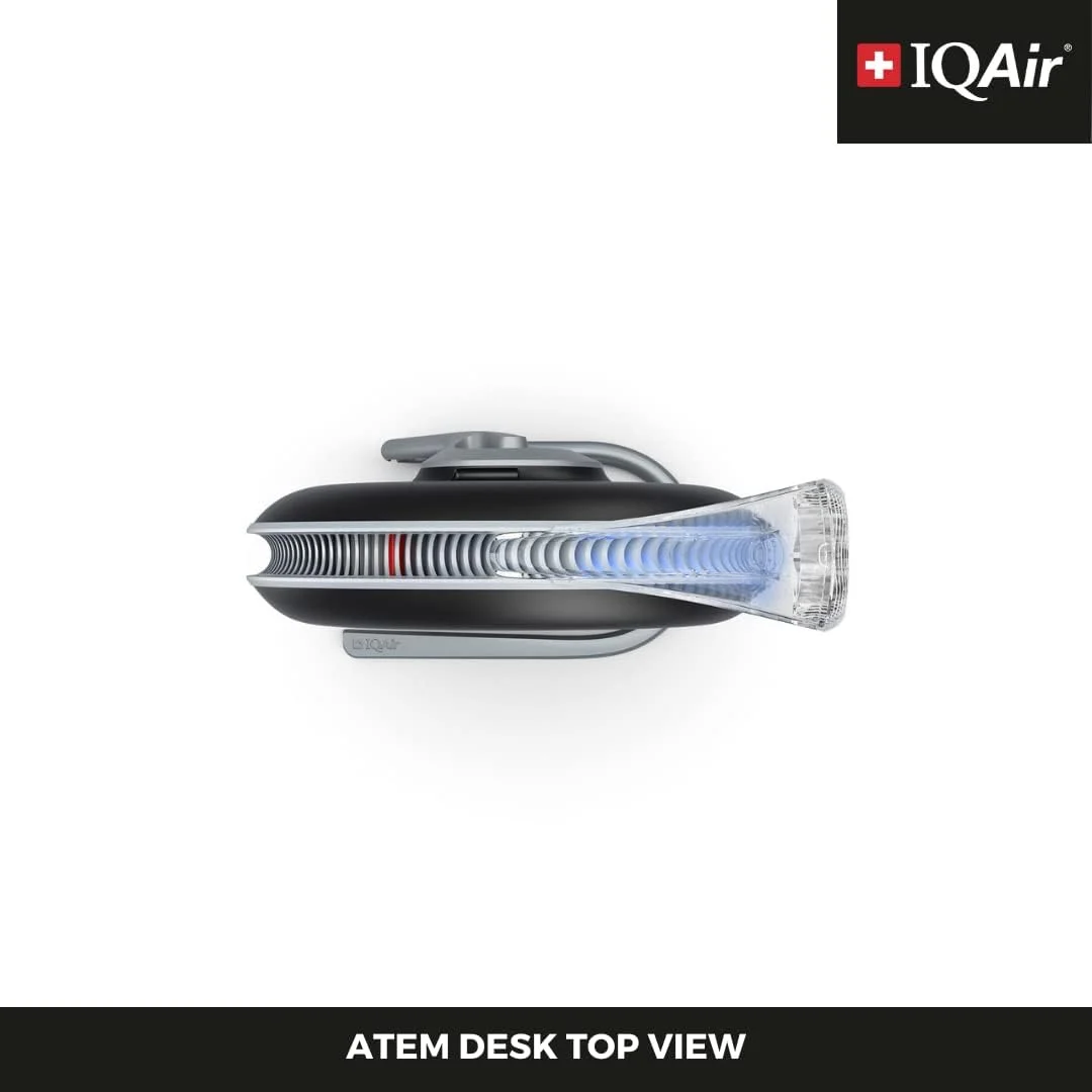 IQAir Atem Desk Personal HyperHEPA Air Purifier - Filters 99% of allergens, asthma triggers, airborne pollutants, odors and gasses - Perfect for offices or other small rooms (White)