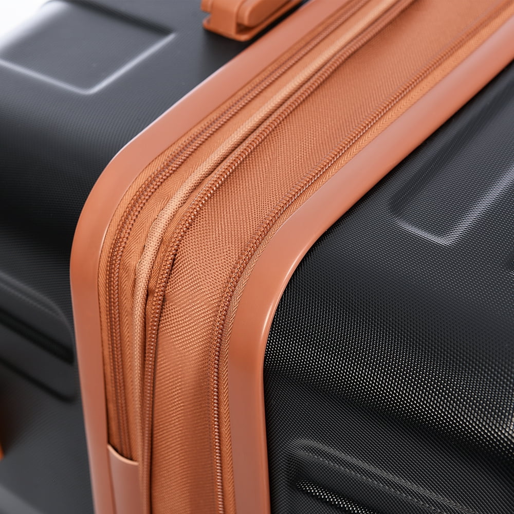 Luggage Sets New Model Expandable ABS Hardshell 3pcs Clearance Luggage Hardside Lightweight Durable Suitcase sets Spinner Wheels Suitcase with TSA Lock 20''24''28''(blue and brown)