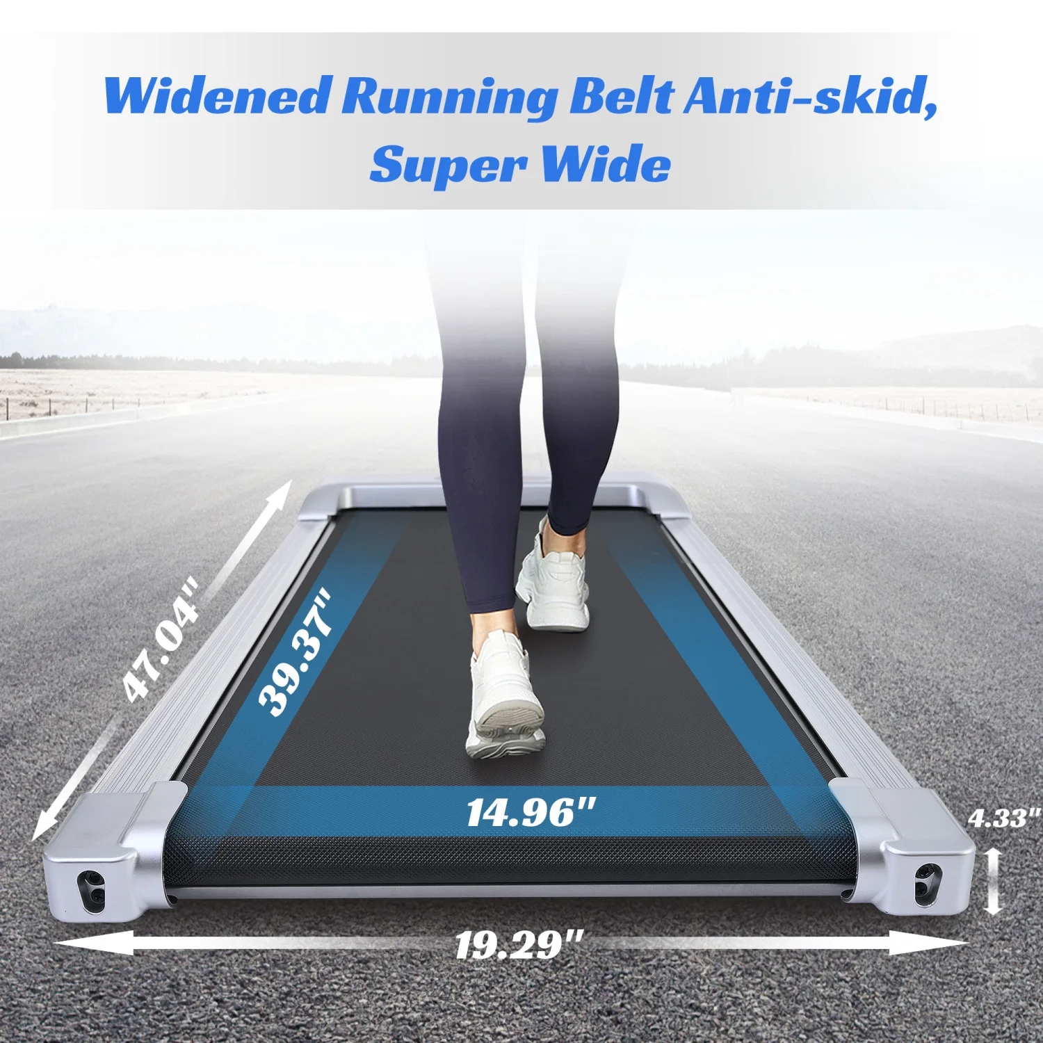 SWERTOY Walking Pad Running Machine Walking Machine for Home Under Desk Treadmill with LED Display and 12 Preset Programs 2.25HP Portable Treadmill Jogging Machine for Office Small Space
