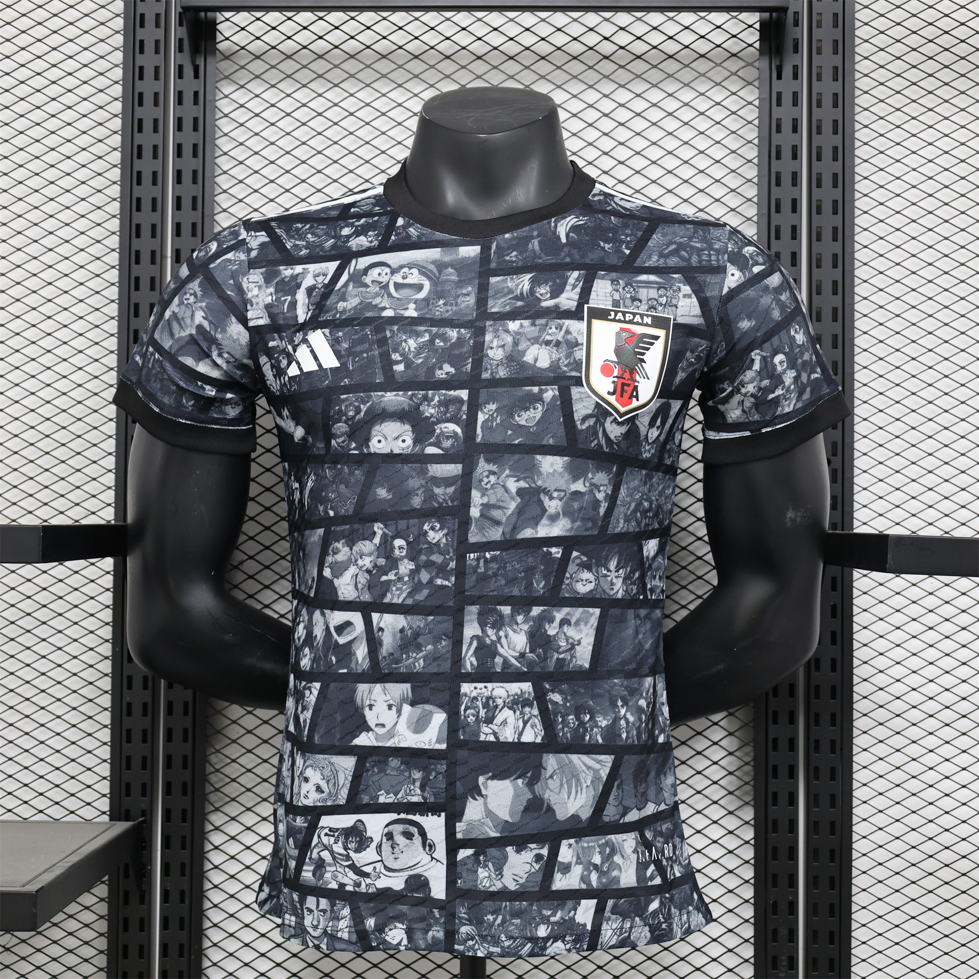 Japan 2024 Black Doraemon Grid Jersey - Player Version