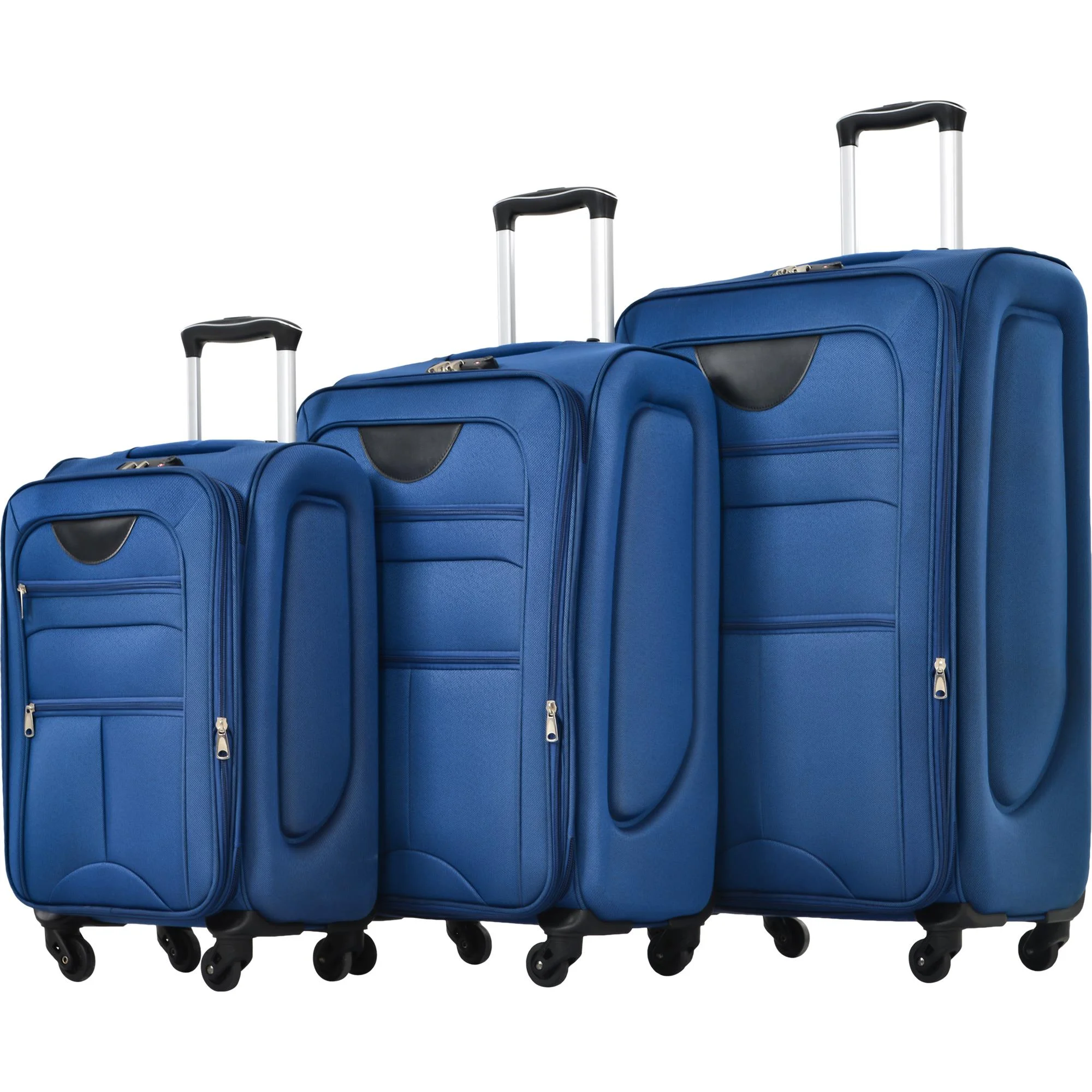 Zimtown 22in 26in 30in Softside Luggage, Expandable 3 Piece Set Suitcase Lightweight Luggage Travel Set, Black
