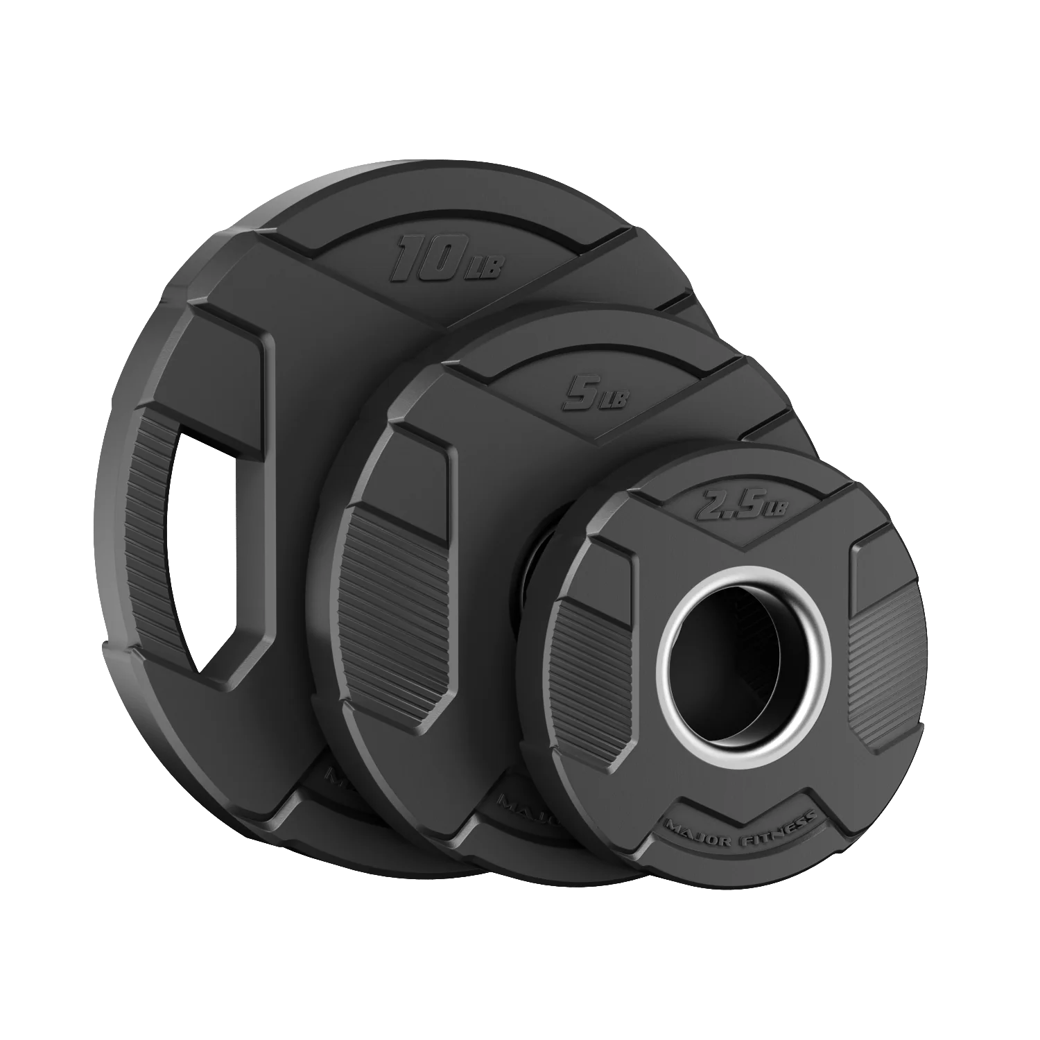 Major Fitness Rubber Coated Olympic Cast Iron Grip Plates