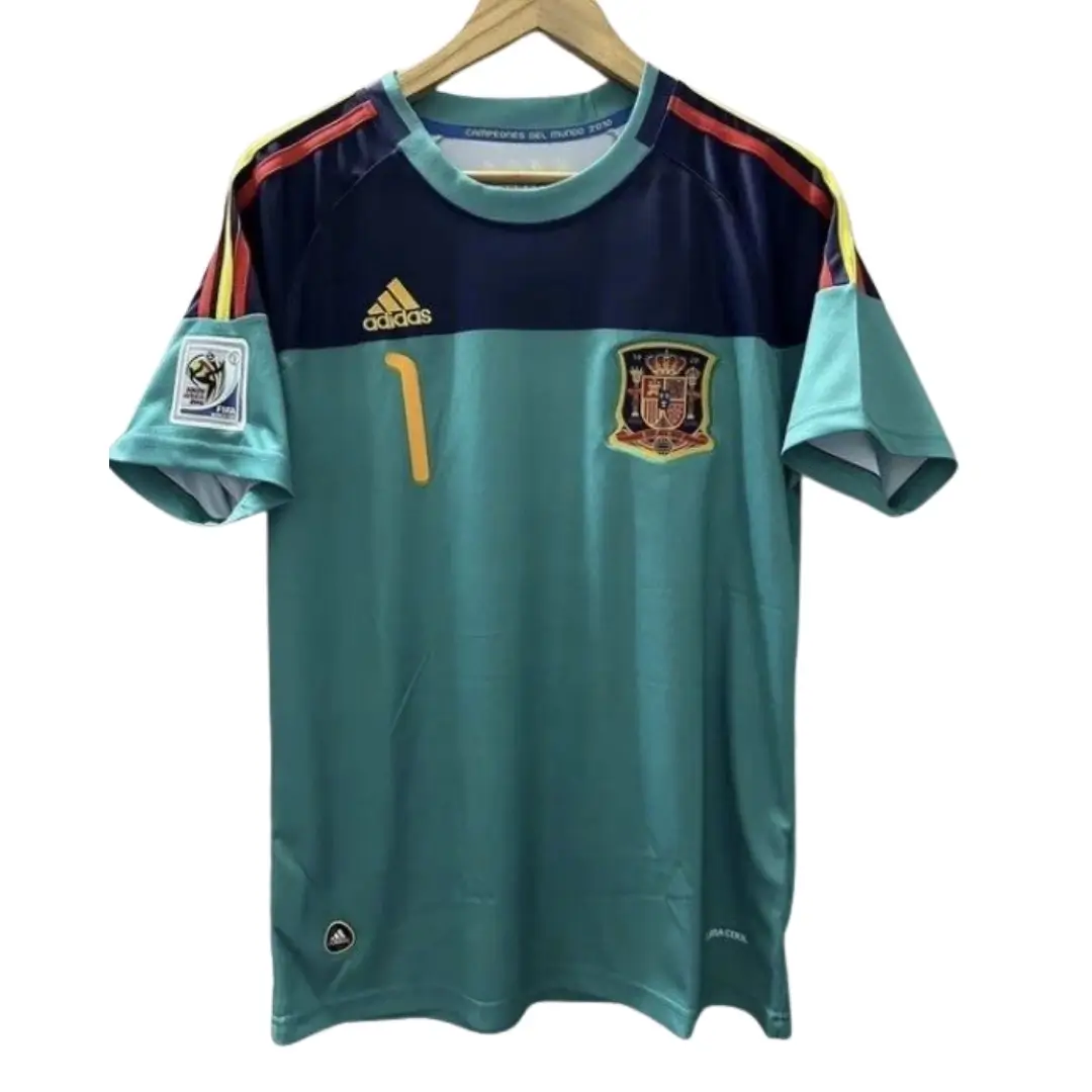 IKER #1 Spain 2010 Goalkeeper Retro Football Jersey