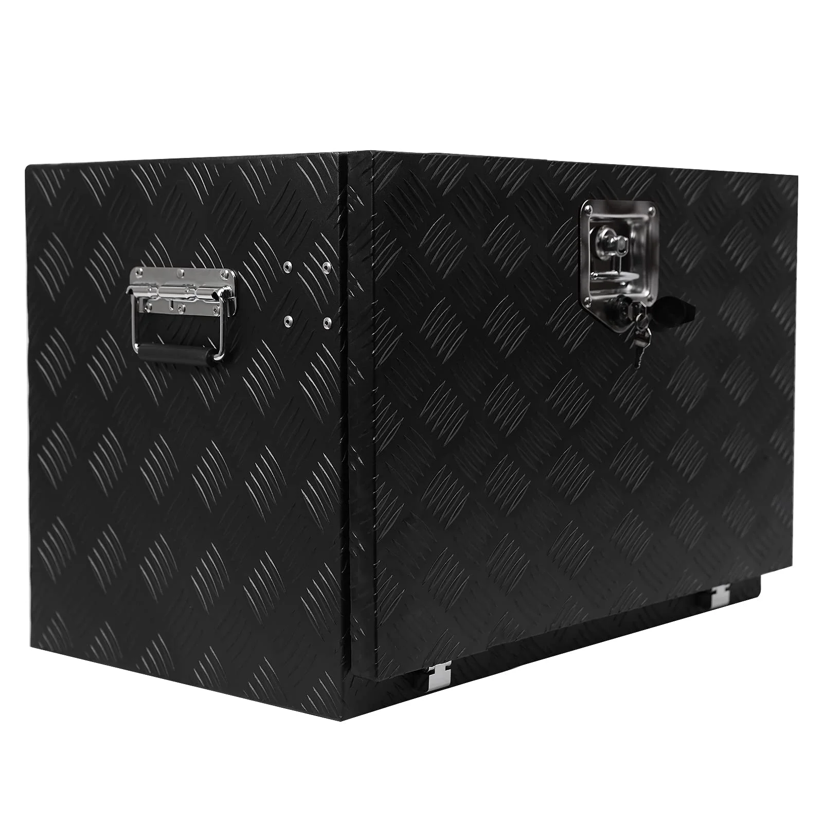 TROPOW 24-Inch Aluminum Diamond Plate Tool Chest �C Lockable Underbody Storage Box for Trucks, RVs, and Trailers