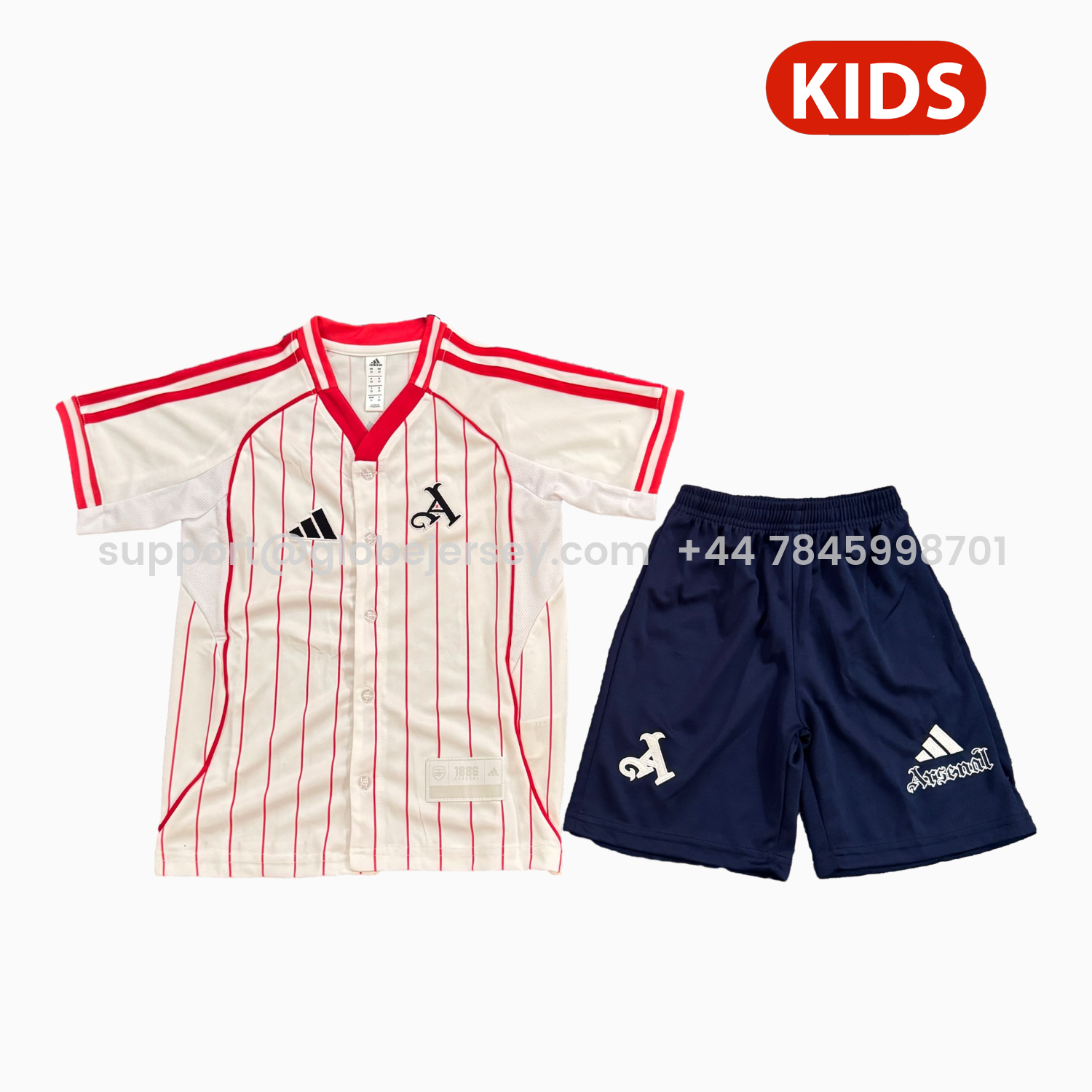 Arsenal 25-26 White Baseball Kids Kit - Player Version