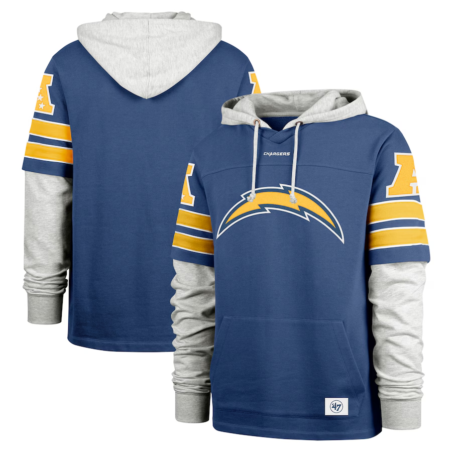 Los Angeles Chargers '47 Double Header Blitz Cornerback Pullover Hoodie