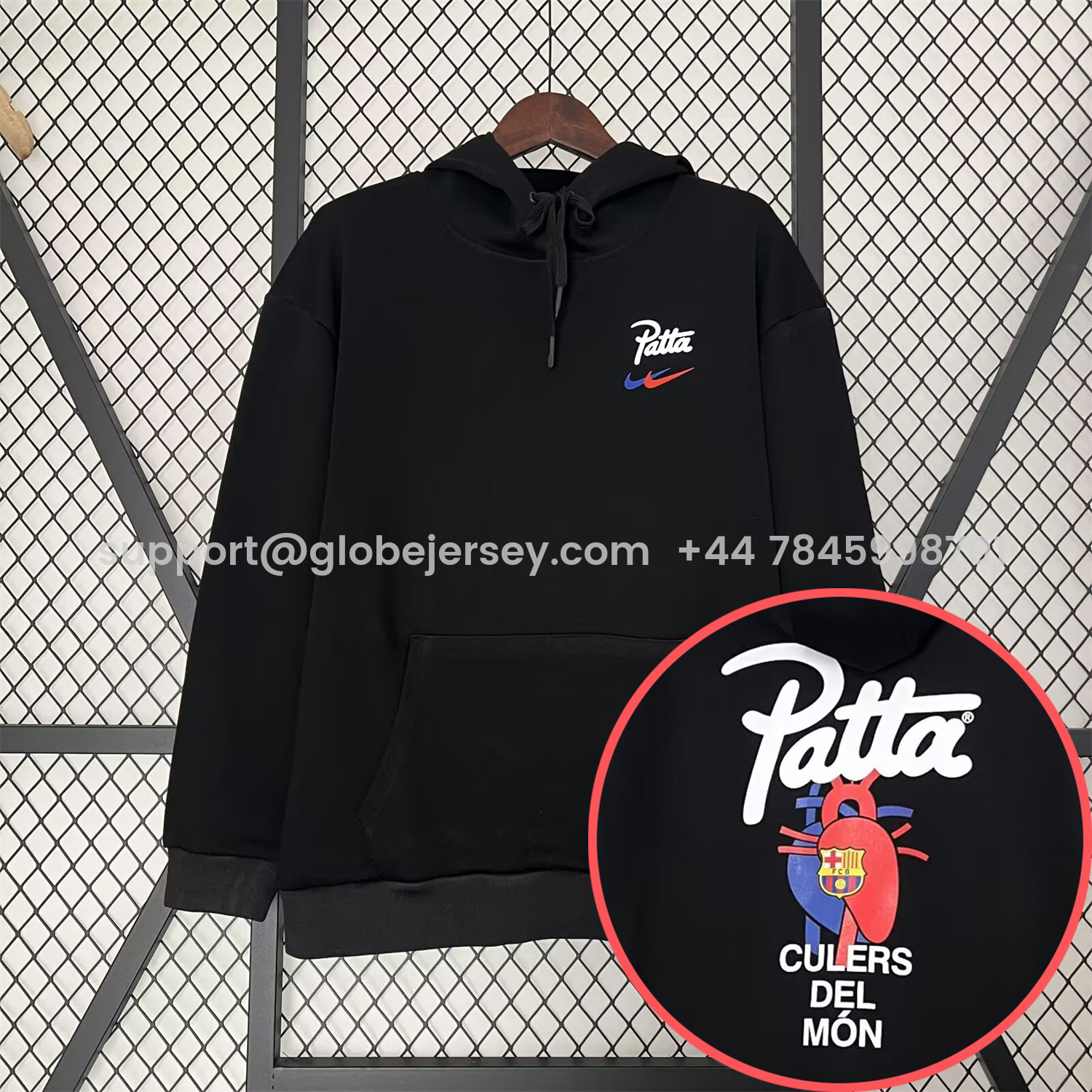 Barcelona x Patta 25-26 Black Unisex Pullover Hoodie