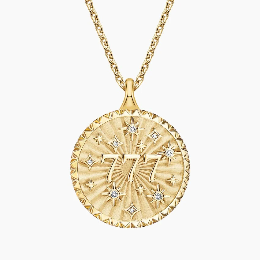 777 Lucky Diamond Pendant Necklace