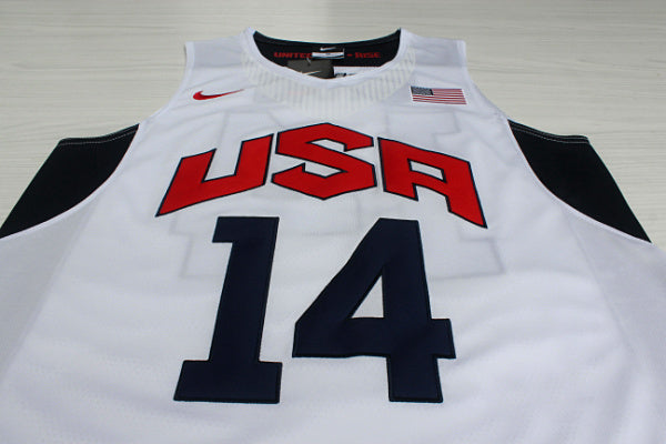 2012 American Dream Team No. 14 Davis White Embroidered Jersey