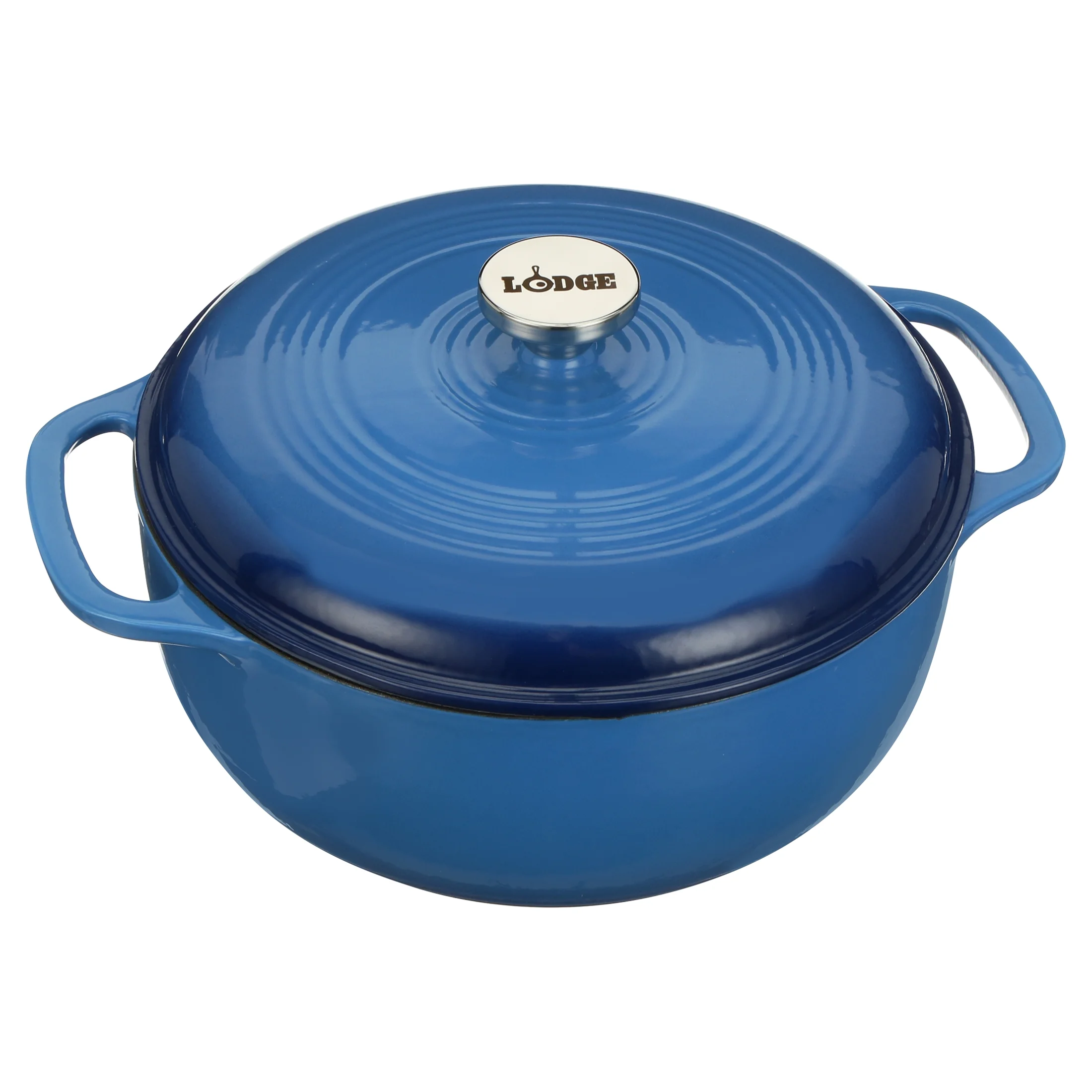 Lodge Enameled Cast Iron 6 Quart Blue Dutch Oven & Cover