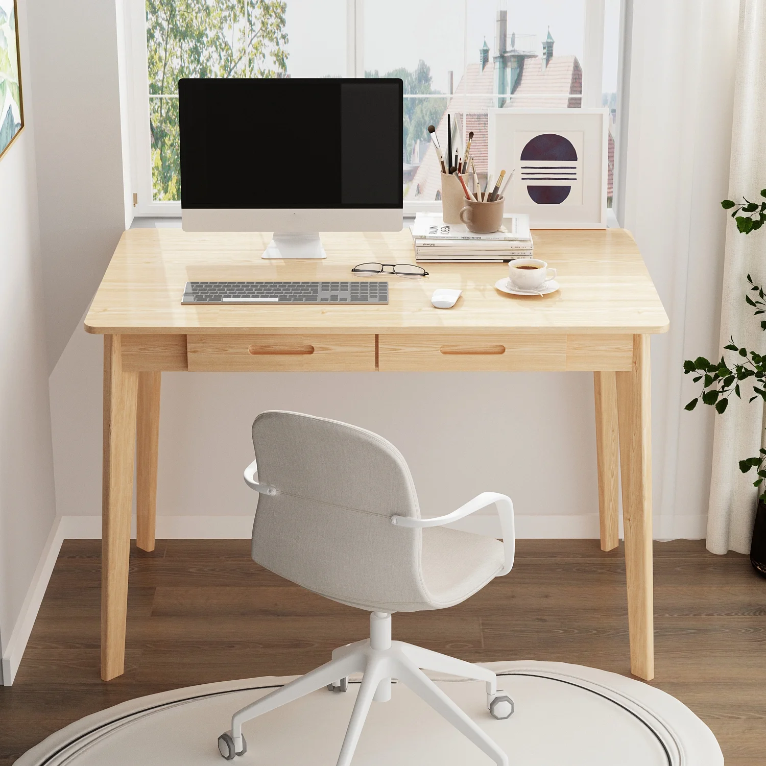 KULAGAGA Uptown Adult Lap Desks, Single Piece with Drawer, 21.7