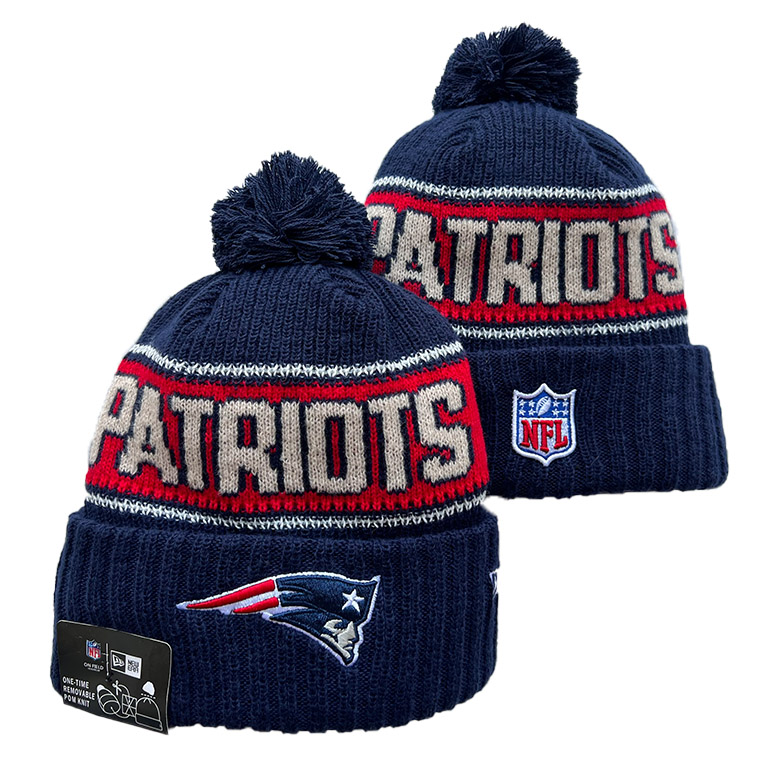 New England Patriots '47 Navy Bering Cuffed Knit Hat with Pom