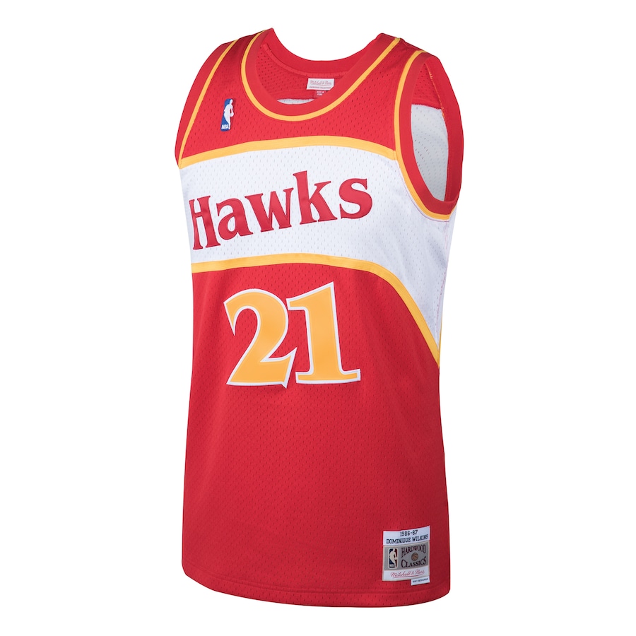 Men's Atlanta Hawks Dominique Wilkins Mitchell & Ness Red 1986/87 Hardwood Classics Swingman Jersey