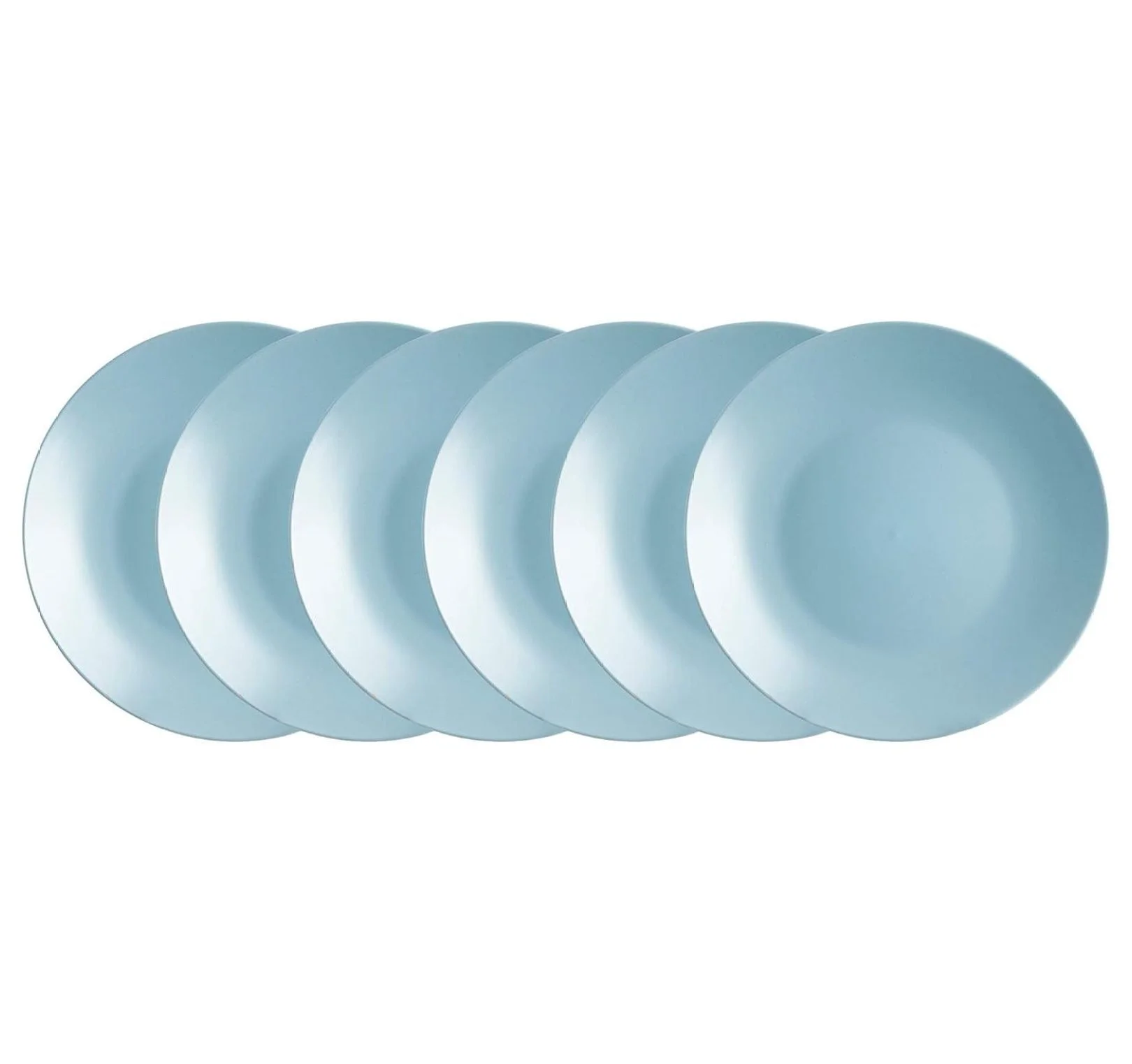 Turquoise Dinnerware Set 18pc - Color Life Stoneware Coupe Dinner Plates & Bowls - Dishwasher & Microwave Safe, Modern Matte & Shiny Black Finish