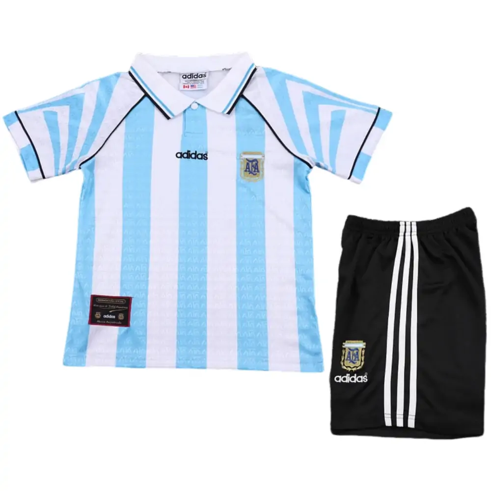 1996-97 Argentina Home Retro Children's Jersey Set - Fans Edition