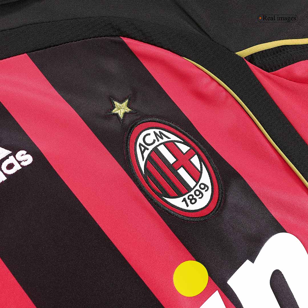 AC Milan 2006/07 Home Retro Long Sleeve Soccer Jersey