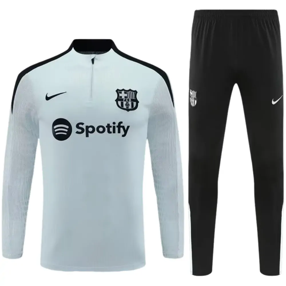 2024/25 Barcelona grey half zip training suit 1:1 Thailand quality