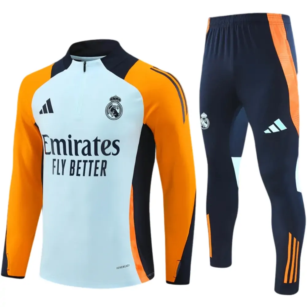 2024-25 New Season Real Madrid Light Blue Children's Training Jersey
